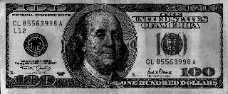 US Dollars: two serial numbers on the front side of each banknote